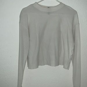 White fleece crop top long sleeve!
